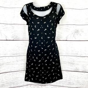 Something Else by Natalie Wood Black Paisley Cutout Mini Dress US 2